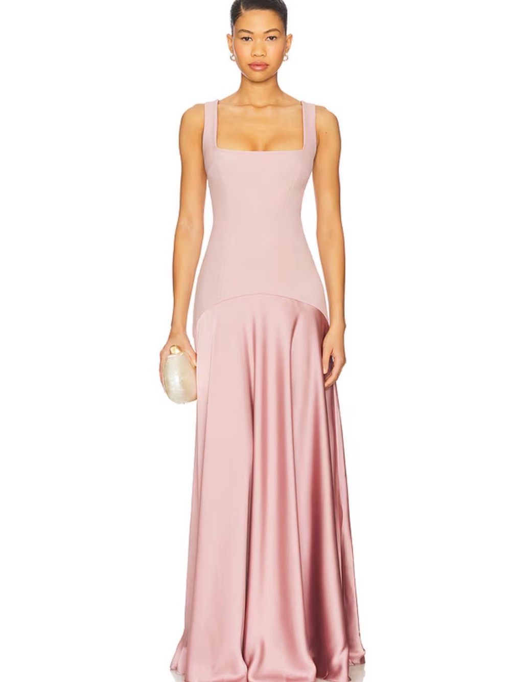 L'Academie Blush Pink Satin-Blend Wedding Gown